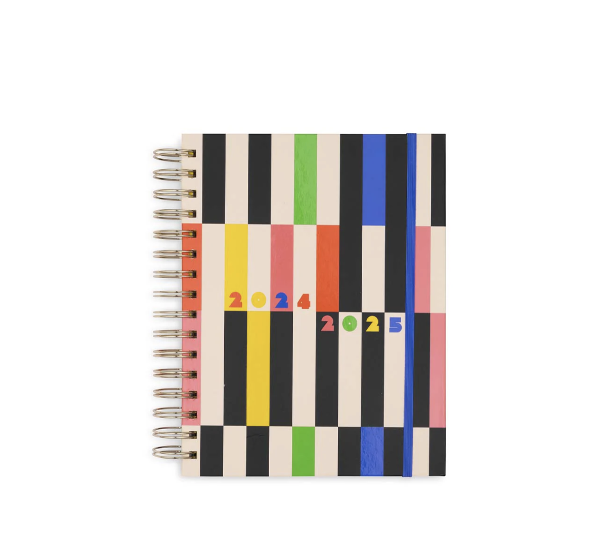 striped colourful yearly agenda